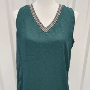 Maurices Teal Green Beaded Top
